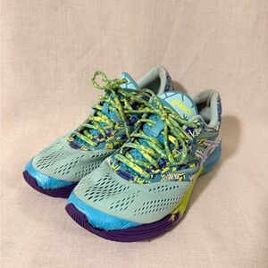 Asics Blue Green Athletic Shoes Lightweight Performance